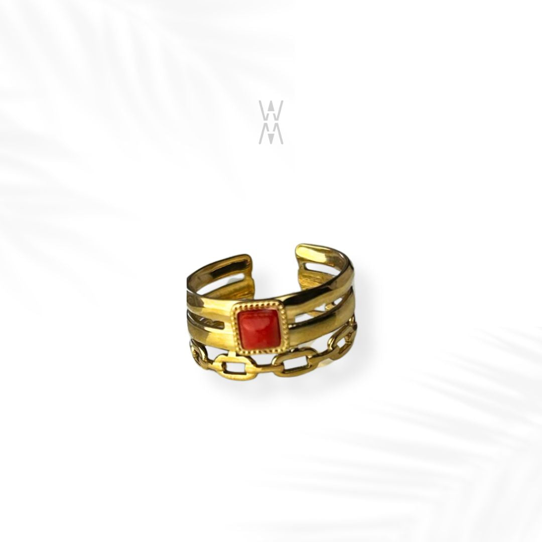 Kazi | Gold and stainless steel ring