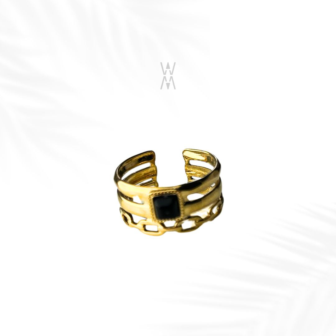 Kazi | Gold and stainless steel ring