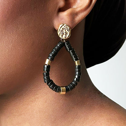 Kito | Pearl and stainless steel earrings