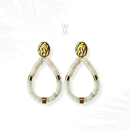Kito | Pearl and stainless steel earrings