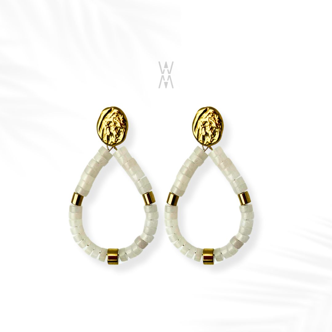 Kito | Pearl and stainless steel earrings