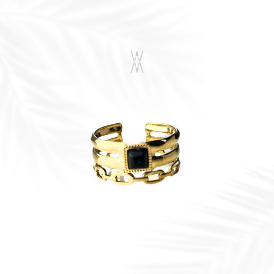 Kazi | Gold and stainless steel ring