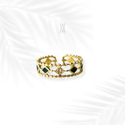 Kunda | Adjustable golden stainless steel ring 