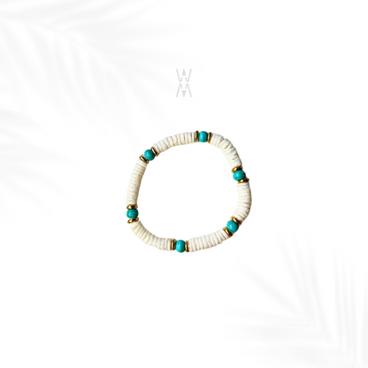 Imani | Black and gold Heishi pearl bracelet
