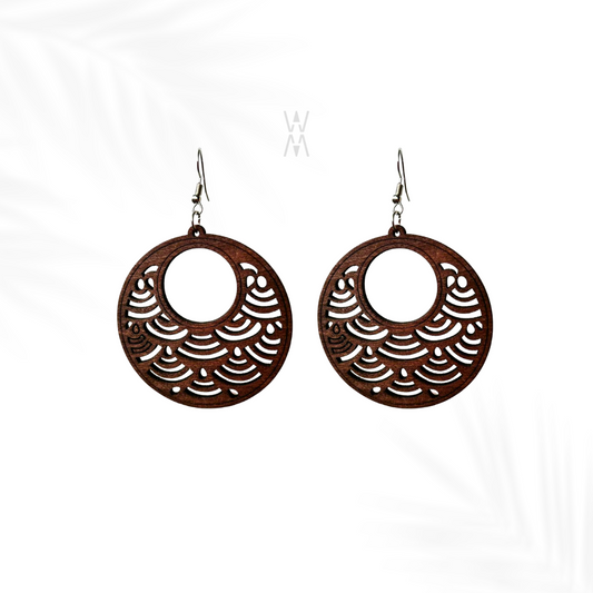 Satou | Cadeau boucles d'oreilles marron foncé façon bois
