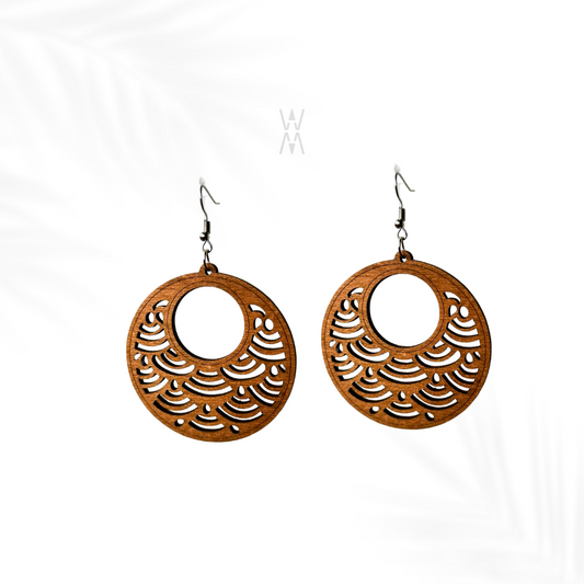 Satou | Cadeau boucles d'oreilles marron clair façon bois