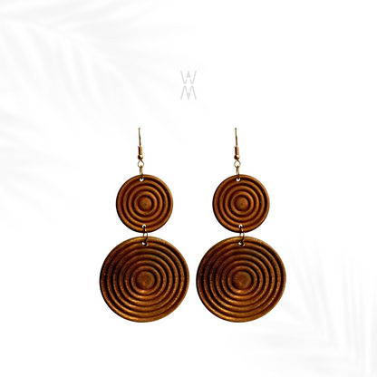 Makena | Wood-style dangling earrings